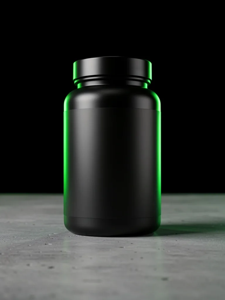 CoreMen supplement bottle on a concrete surface